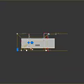 3D Architectural Building Model With Multi Level Framework Red Pillars And Yellow Beams
