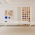 Modern Indoor Sports Equipment Setup With Table Tennis Table And Wall Mounted Gear