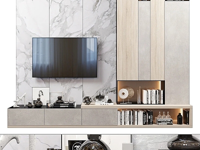 TV cabinet background wall model