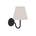 Modern Wall Lamp With Striped Fabric Shade And Black Metal Base
