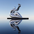 Modern City Sculpture Simple Creative Sculpture 3d model
