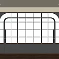 Modern Interior Swing Door With Black Frame And Textured Glass Panels