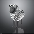 Soft White Sheep Plush Toy With Gray Head Legs And Textured Fur