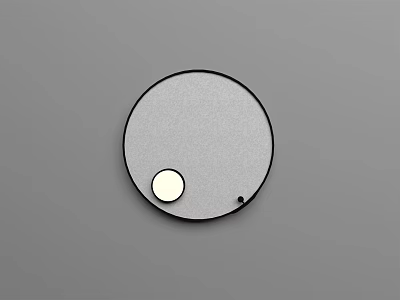 Modern Minimalist Round Wall Lamp Featuring Gray Metal Finish And Simple Design For Home Interiors 3d model