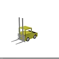 Yellow Industrial Forklift Equipment With Lifting Forks And Operator Cab 3d model