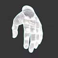 Realistic 3D Model of Human Hand with Brown Skin and Slender Fingers