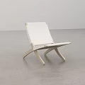 Modern Minimalist Lounge Chair with White Woven Seat and Light Wooden Frame in Clean Setting