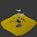 Underwater Game Character Scene With Tuna Fish Jellyfish And Coral Reef