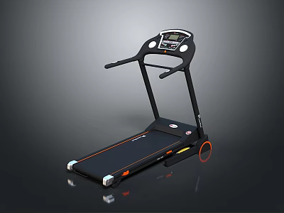 Home Gym Sports Equipment Treadmill With Digital Display Running Belt And Safety Handrails 3d model