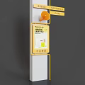 Cake Shop Yellow Recommendation Sign With Horn Decor And Display Board