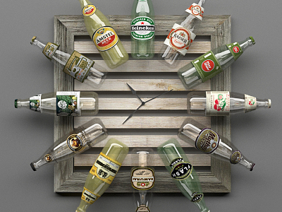 Industrial LOFT Clock Beer Watch Clock model