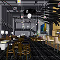 Modern Bar Interior Design With Stylish Lighting Bar Counter And High Stools Decor
