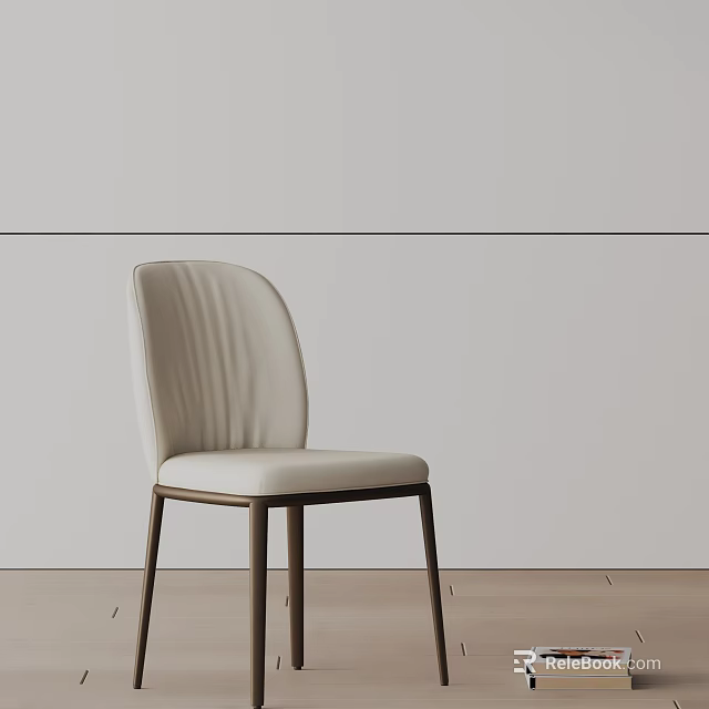 Modern Beige Leather Leisure Chair With Metal Frame And Simple Design 3d model 