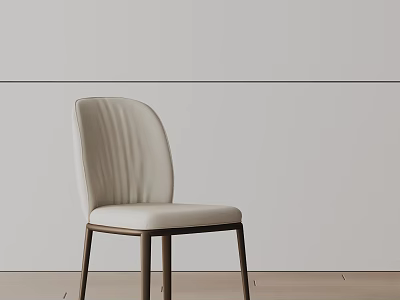 Modern Beige Leather Leisure Chair With Metal Frame And Simple Design 3d model