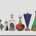 Unique Decorative Perfume Bottles With Colorful Glass And Gold Accents Collection