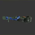 Futuristic Game Movie Character Mechanical Arm Design With Blue Gray Details And Joint Structure