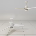 White Ceiling Air Conditioning Fans With Modern Design In Minimalist Interior Room