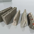 Road Facilities Concrete Curb Stones With Various Shapes Wear Marks And Stripes