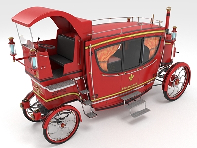 Steam locomotive retro car industry vintage car 3d model