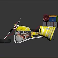 Vintage Yellow Motorcycle With Sidecar Loaded With Colorful Storage Boxes