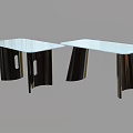 Modern Glass Top Dining Tables With Black Metal Curved Legs And Unique Design