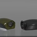 Two Modern Projection Surveillance Devices Featuring Green And Black Sleek Exterior Design
