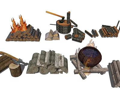 modern wood firewood 3d model modern wood firewood 3d model