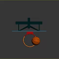 Sturdy Basketball Hoop Sports Equipment With Blue Backboard Red Rim And Basketball
