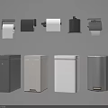 Modern Trash Bins And Tissue Holders With Sleek Design In Multiple Colors For Home Bathrooms