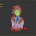 White Haired 3D Game Movie Character With Intricate Outfit And Graceful Hand Pose