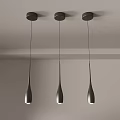 Modern Minimalist Interior Design With Black White Ceiling Mounted Two Three Pendant Lights 3d model