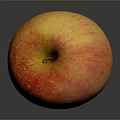 Fresh Red Apple With Yellow Specks On Dark Background Healthy Juicy Fruit