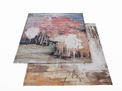 Artistic Decorative Pillows With Abstract Oil Painting Patterns And Vibrant Colors 3d model