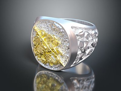 Modern Ring Silver Ring Women's Ring Wedding Ring Gold Ring 3d model