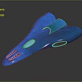 Shiny Blue Streamlined Plastic Object With Smooth Surface And Reflective Modern Design 3d model