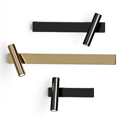 Modern Black and Gold Wall Sconces with Minimalist Design for Home Interior Lighting 3d model