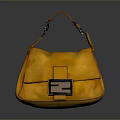 Stylish Yellow Handbag With Square Buckle And Leather Material For Daily Use