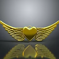 Elegant Golden Heart Shaped Wings Accessory For Stylish Clothing Decoration