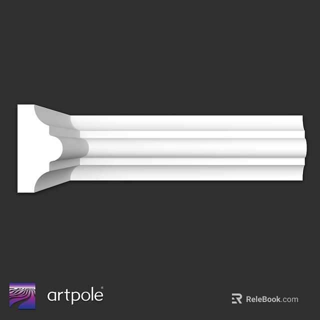 White Layered Architectural Molding With Curved Edges For Interior Design 3d model 