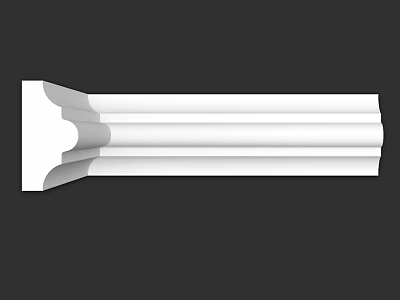 White Layered Architectural Molding With Curved Edges For Interior Design 3d model