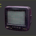 Vintage Electronic Appliance Old Television With Scratched Screen And Bottom Ports