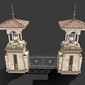 European-style gate 3d model
