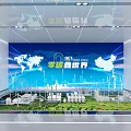 Zero Carbon World Exhibition With World Map Wind Turbines Solar Panels And City Models