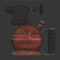 Vintage Rusted Military Grenade With Mechanical Sighting Device And Textured Grip