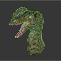 Dinosaur Head Model With Prominent Crest Open Mouth And Detailed Skin Texture
