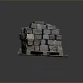 Natural Stacked Stone Blocks Combined With Wooden Base For Rustic Outdoor Design
