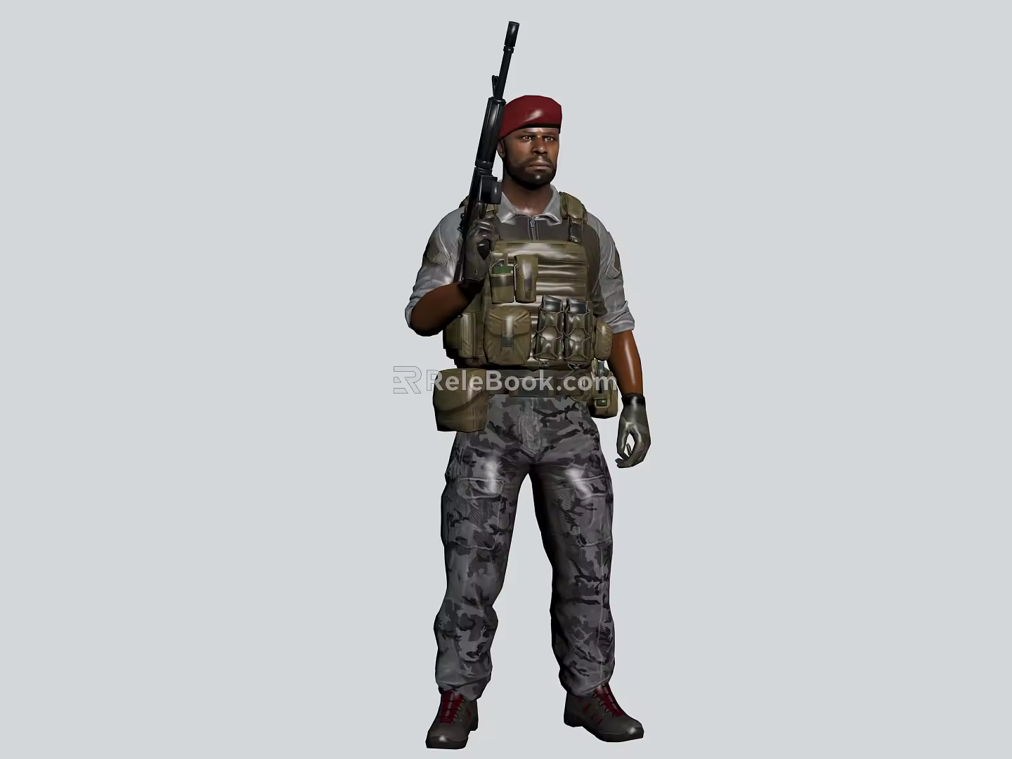 Characters Soldier Gun Game Characters Camouflage 3d model