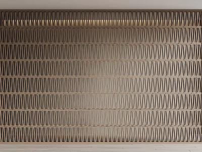 Modern Interior Room Divider With Geometric Metal Panels And Soft Lighting 3d model