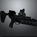 Black Tactical Rifle with Modular Design Red Dot Sight Barrel and Ergonomic Grip 3d model