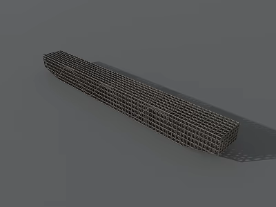 Elongated Grid Structured 3D Model with Geometric Pattern on Gray Background 3d model